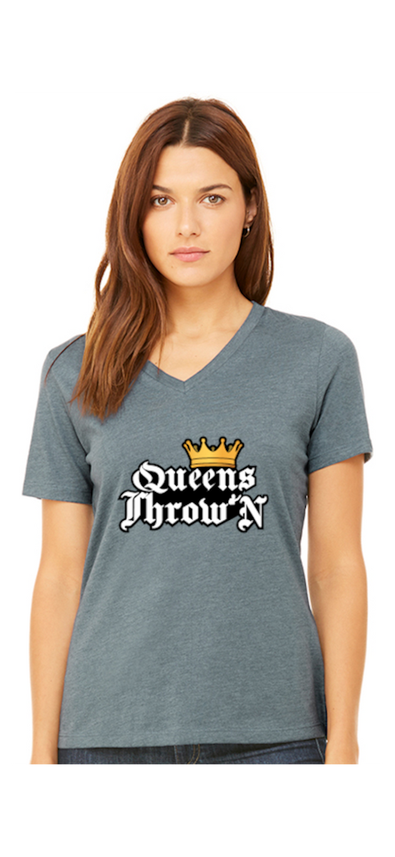 Queens Throw'N Women's VNeck Shirts Kings Throw'N